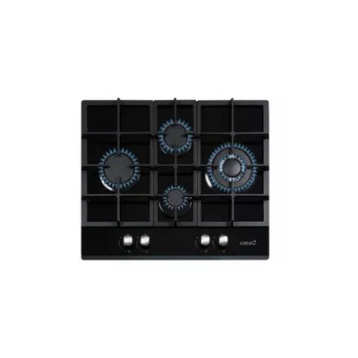 Placa de gas Cata LCI 6031 BK 4 zonas vidrio negro integrada 64 cm