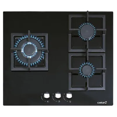 Placa de gas Cata SCI 6021 BK 60 cm Negro 3 Zonas Integrada