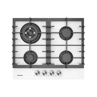 Placa de gas integrable Infiniton Cristal blanco 4 zonas 3300 W GasStop Wok