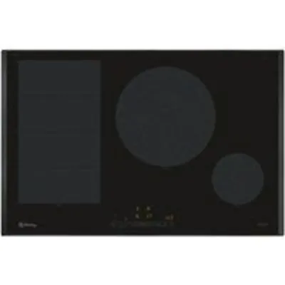 Placa de Inducción Balay Negra 80cm 4 Zonas Flex Inducción, 7400W, Control Táctil, Vidrio Cerámico