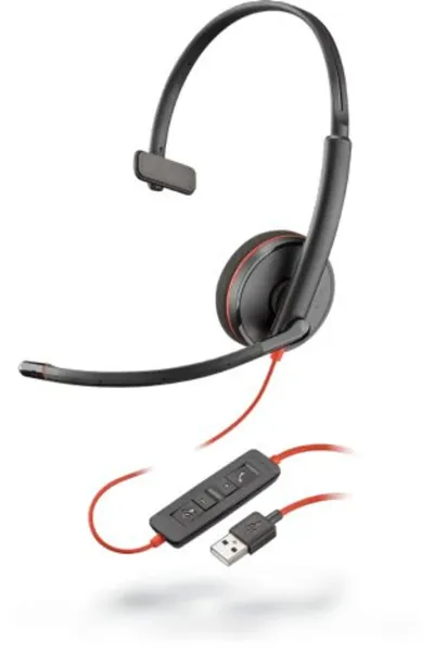 POLY Blackwire C3210 Auriculares Alámbrico USB-A Negro/Rojo