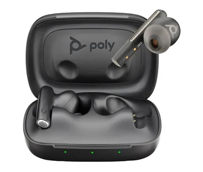 Poly Intrauriculares Voyager Free 60 UC color Negro Carbono +Adaptador USB-C BT700 +Estuche de carga básico