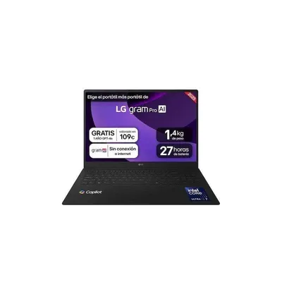 Portátil LG Gram Pro 16Z90TR-E.AD88B 16" Intel Core Ultra 7 255H 32GB 1TB SSD RTX 5050 OLED