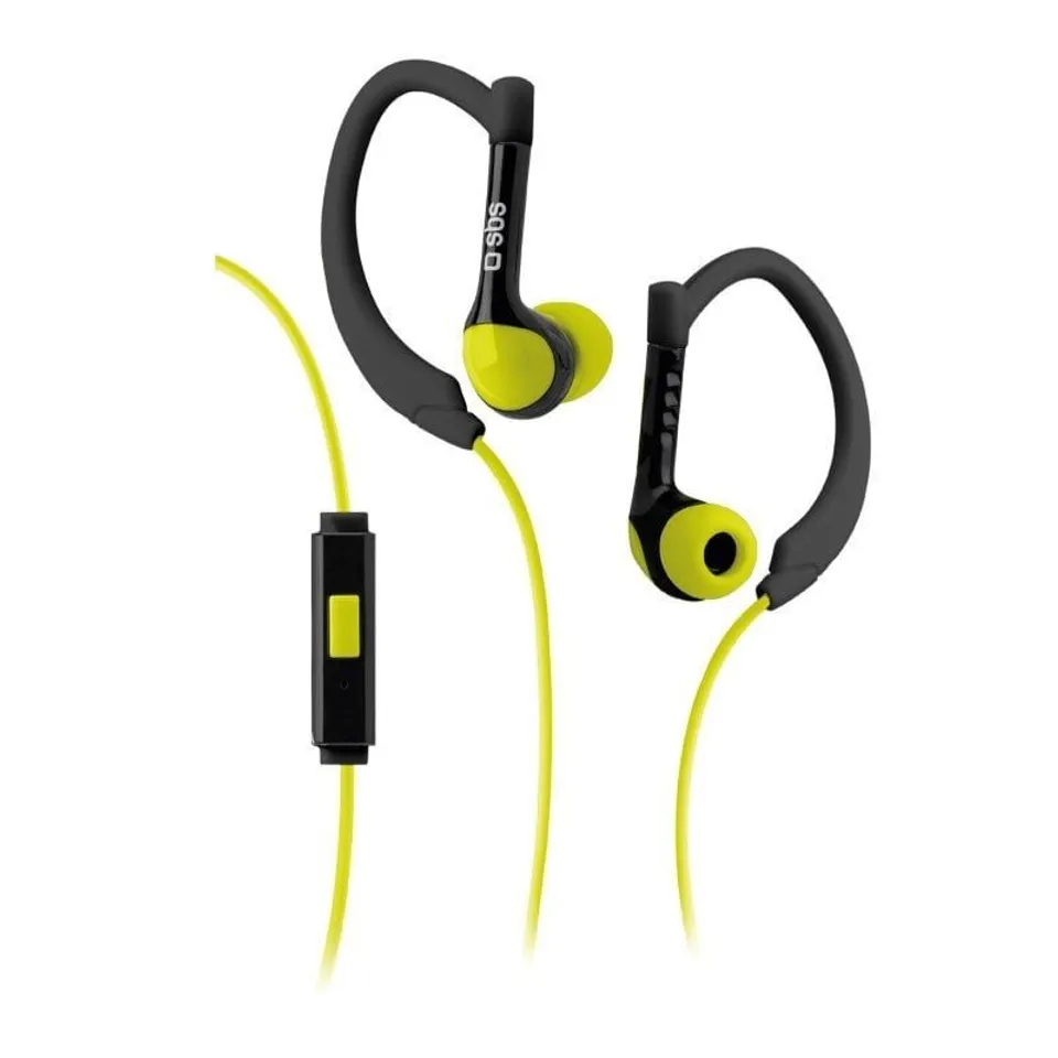 SBS Runway Sport Auriculares Deportivos Jack 3.5mm Negro Amarillo