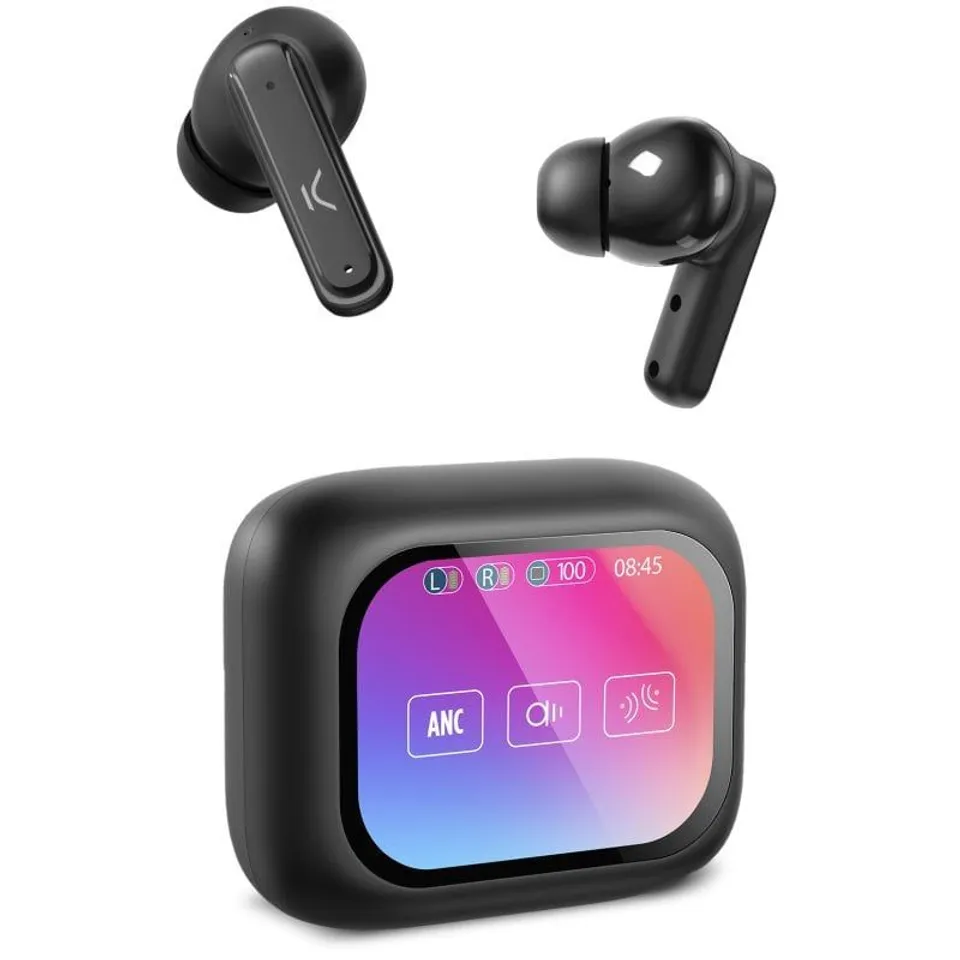 Ksix Vision Auriculares Inalámbricos ANC TFT 2.01" Negro
