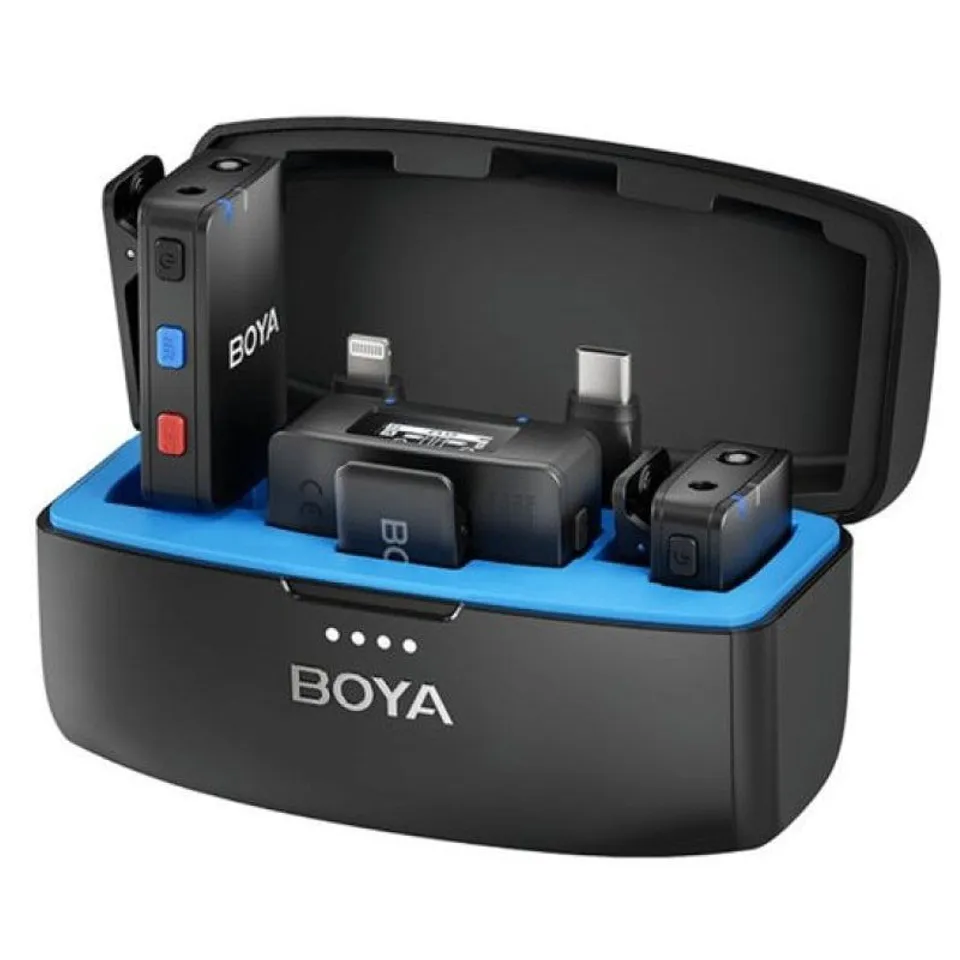 Boya Boyamic Sistema de Micrófonos Inalámbricos 200m USB-C Lightning Jack 3,5mm