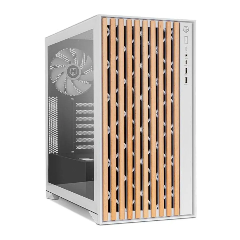 Nox Hummer ELEMENT ATX Semitorre TG USB-C Blanca/Madera