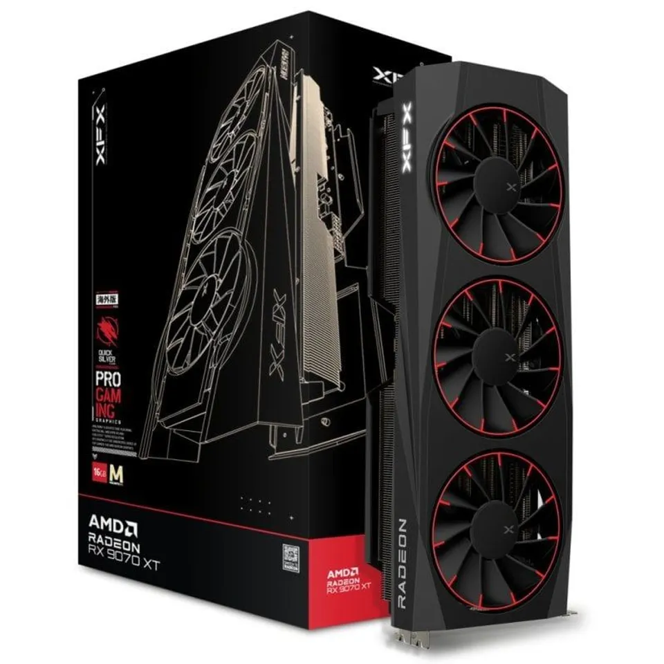 XFX Quicksilver AMD Radeon RX 9070 XT 16GB GDDR6 Triple Fan