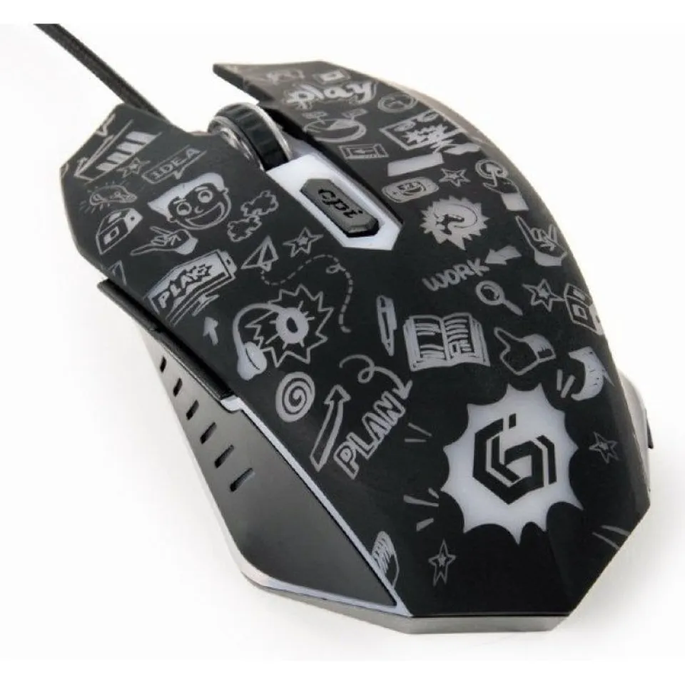 Gembird MUS-6B-GRAFIX-01 Ratón Óptico USB 3600 DPI Negros
