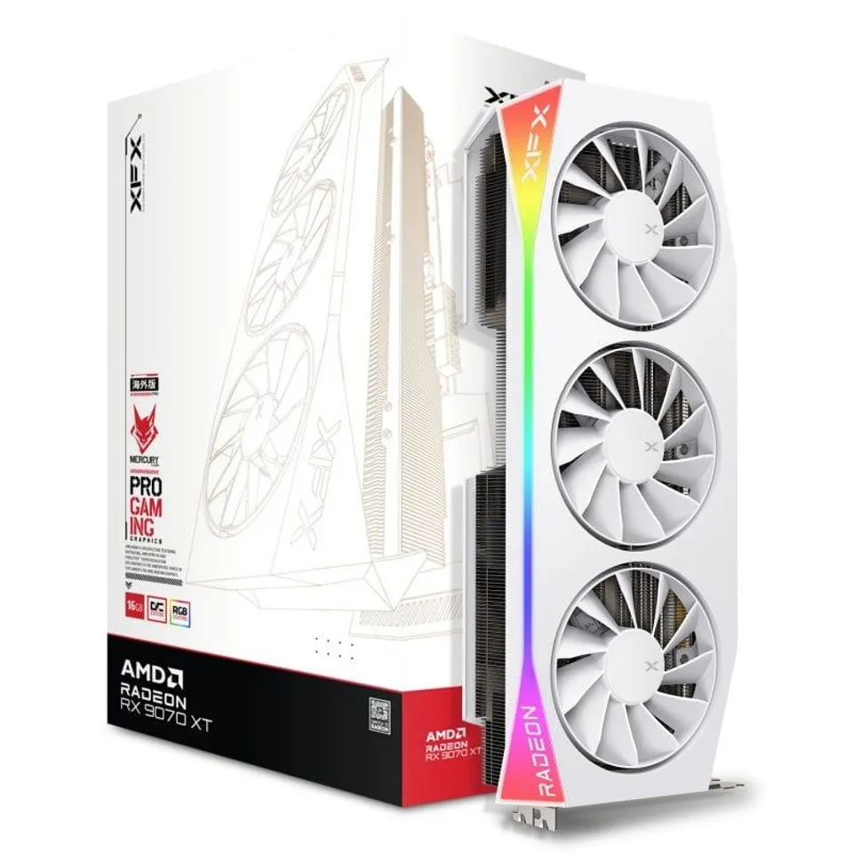 XFX AMD Radeon RX 9070 XT OC Triple Fan 16GB Blanca