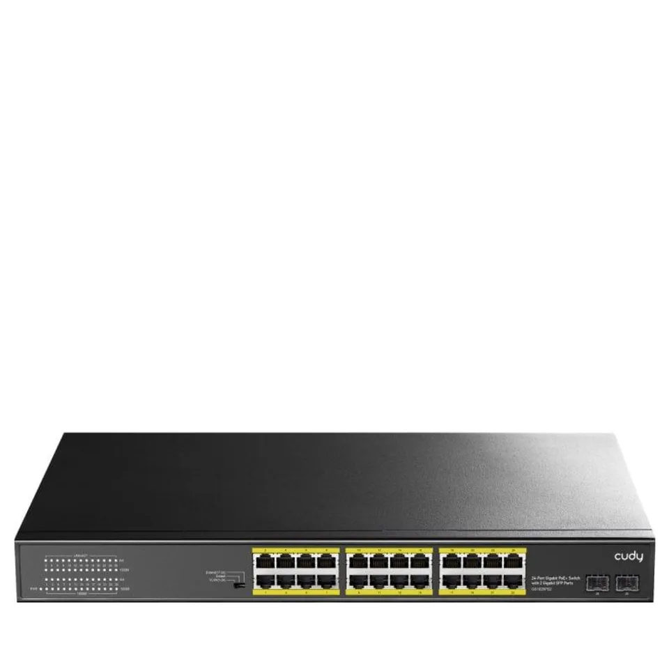 Cudy Switch 24 Puertos Gigabit 2 SFP 56Gbps PoE+ Presupuesto 300W Rack AC