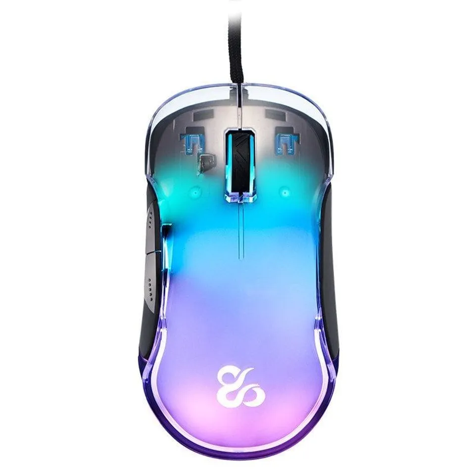 Newskill Lycan Ratón Transparente RGB 16000 DPI