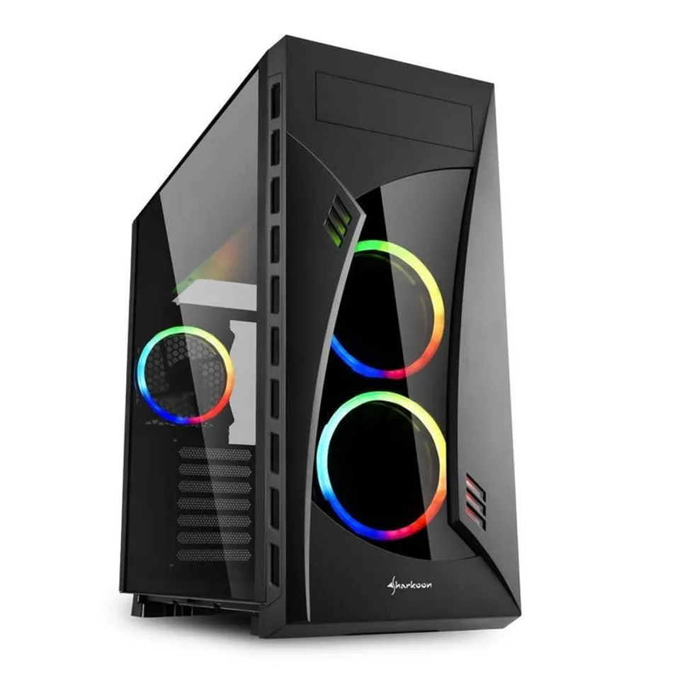 Sharkoon Night Shark USB 3.0 RGB Ventilador Templado Negra
