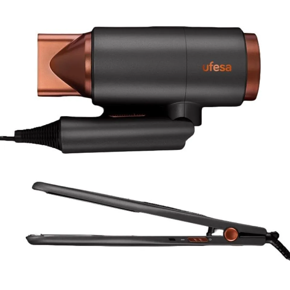 Ufesa My Glamour Pack Secador 2200W + Plancha Cerámica Negro