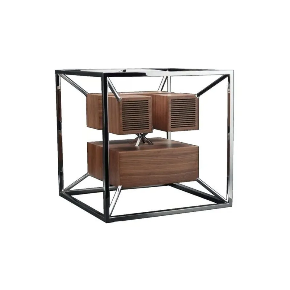 Premium Technology HiFi Cube Altavoces Inalámbricos 200W DSP Madera Metal