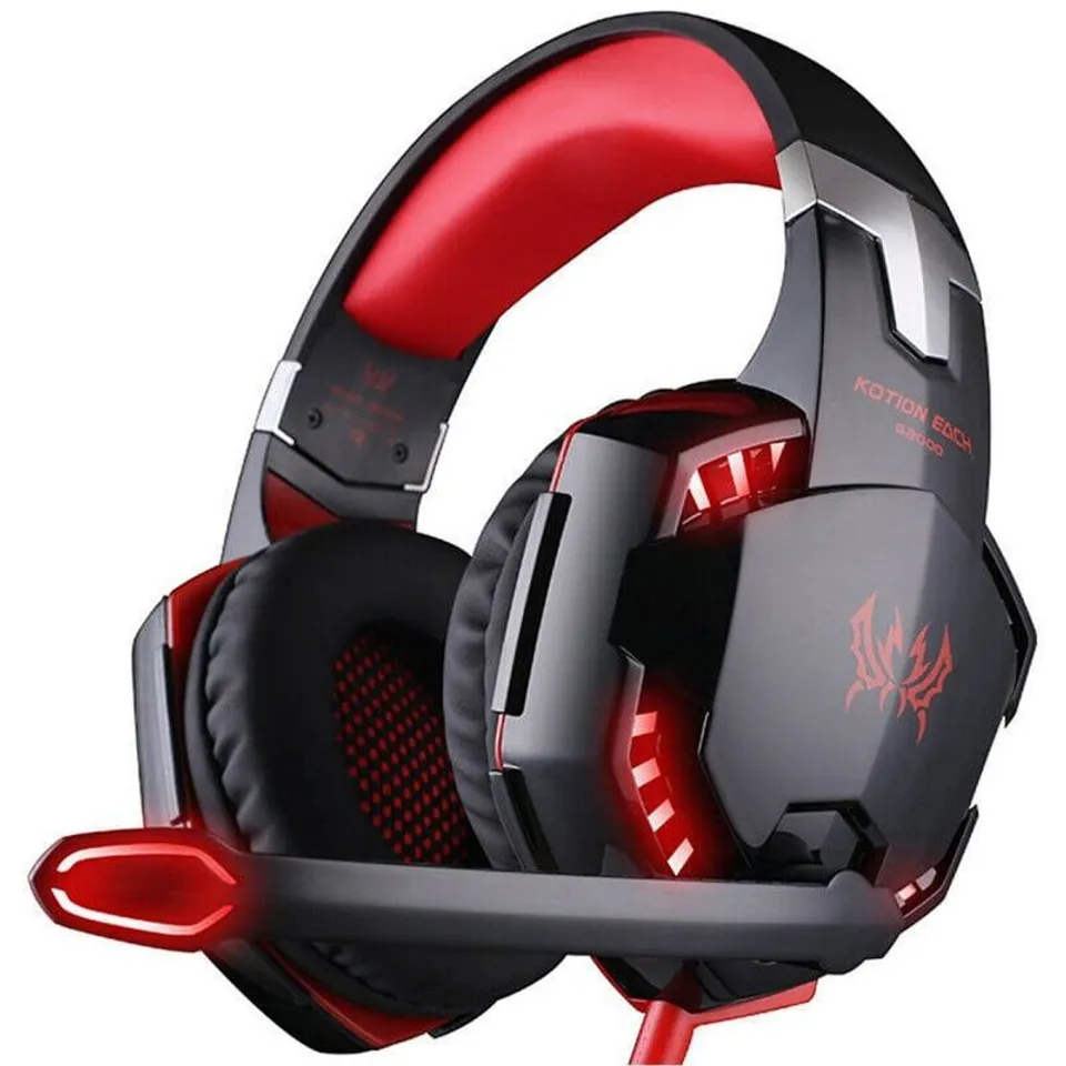 Klack Auriculares Gaming LED Rojo para PS4/PC/Xbox