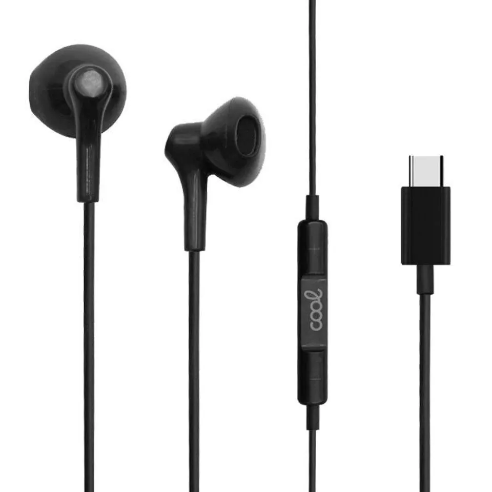 Cool Auriculares de Botón Stereo Digital Micro USB-C Negro