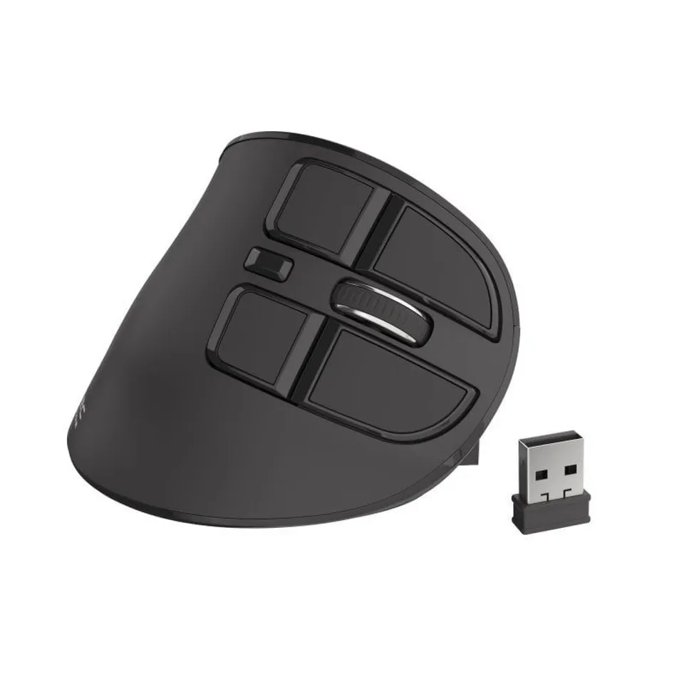 Natec Euphonie Ratón Vertical Inalámbrico 2400DPI Negro