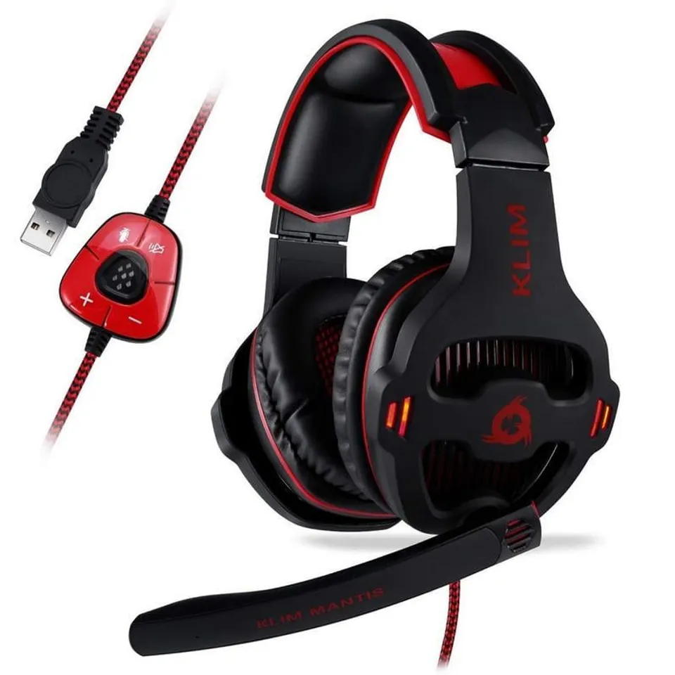 Klim Mantis Auriculares Gaming Negro-Rojo