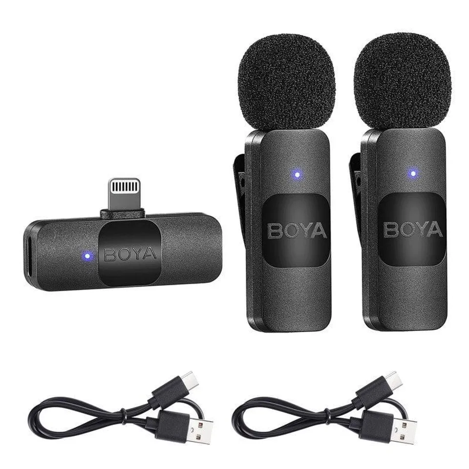 Boya BY-V2 Sistema de Micrófono Inalámbrico Dual Omnidireccional Lightning iOS