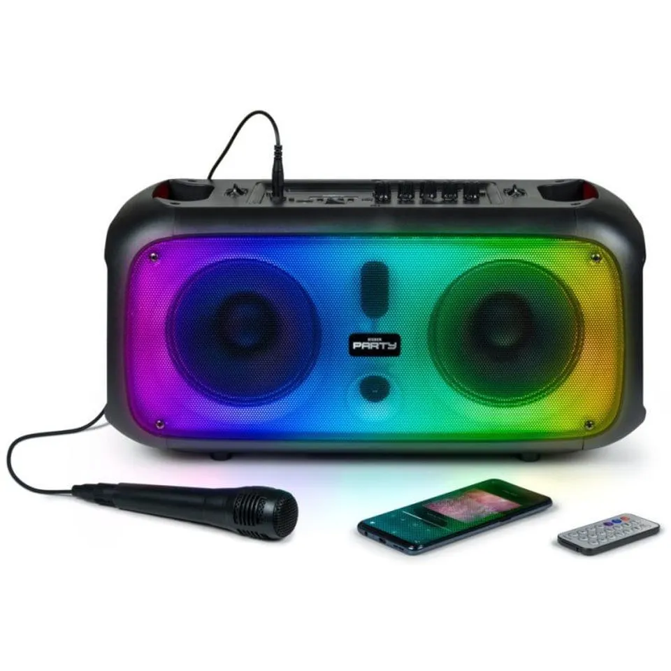 BigBen PARTYBTHPLH Altavoz Bluetooth LED 200W con Micrófono