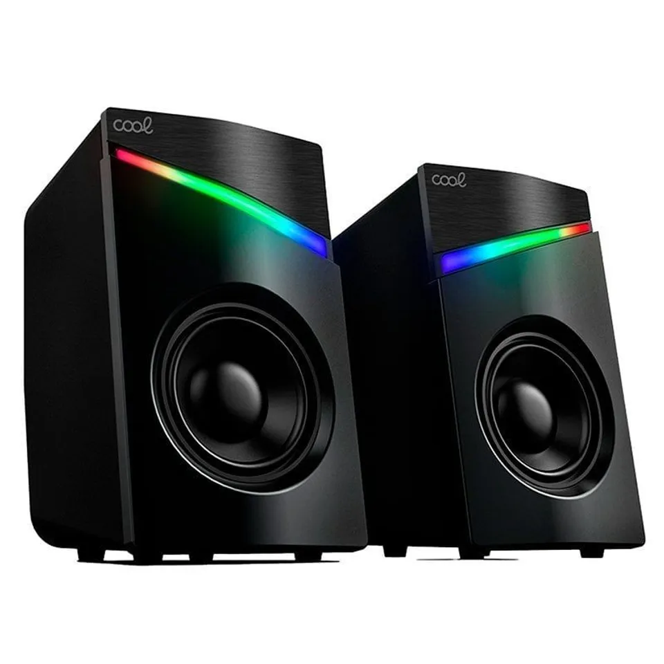 Cool Altavoces LED USB para PC Gaming 7W Negros
