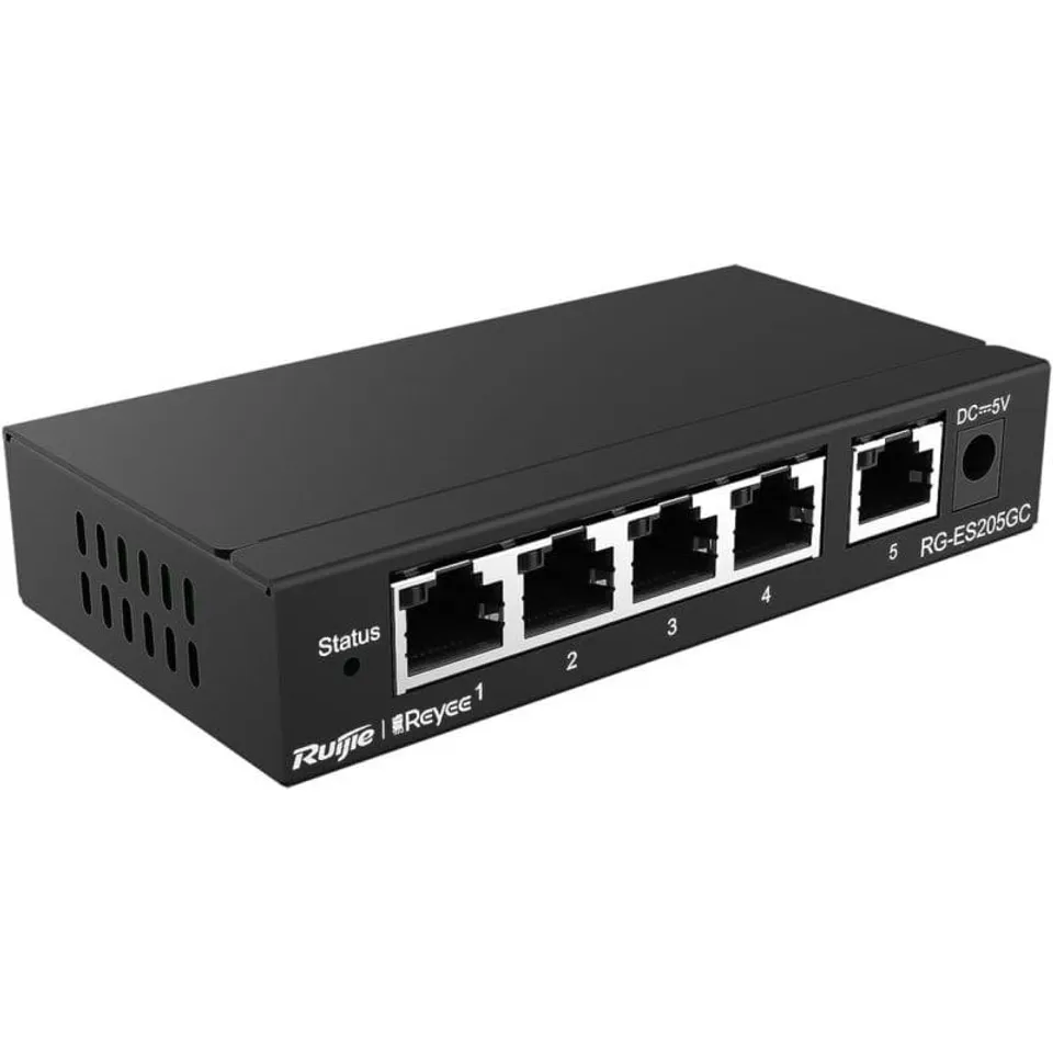 Ruijie Networks RG-ES205GC Switch 5 Puertos Gigabit Ethernet Negro
