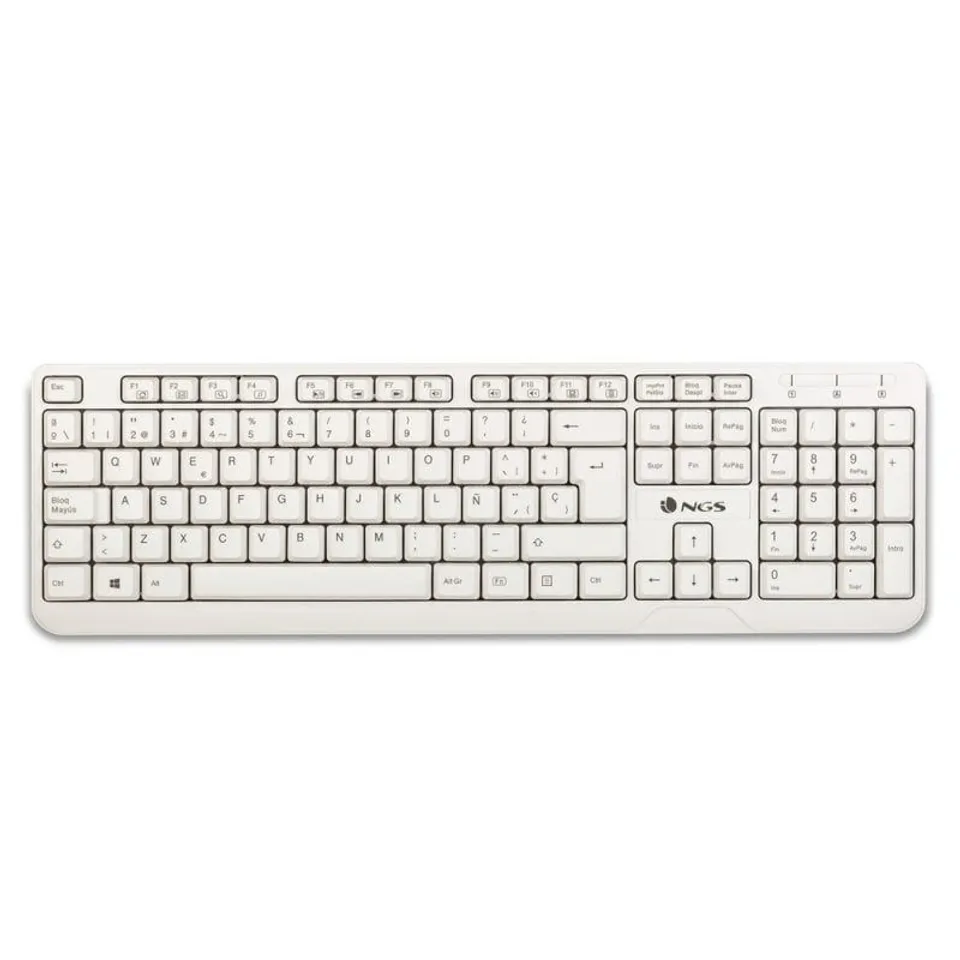 NGS Spike Teclado Multimedia USB Qwerty Español 1.4m Blanco