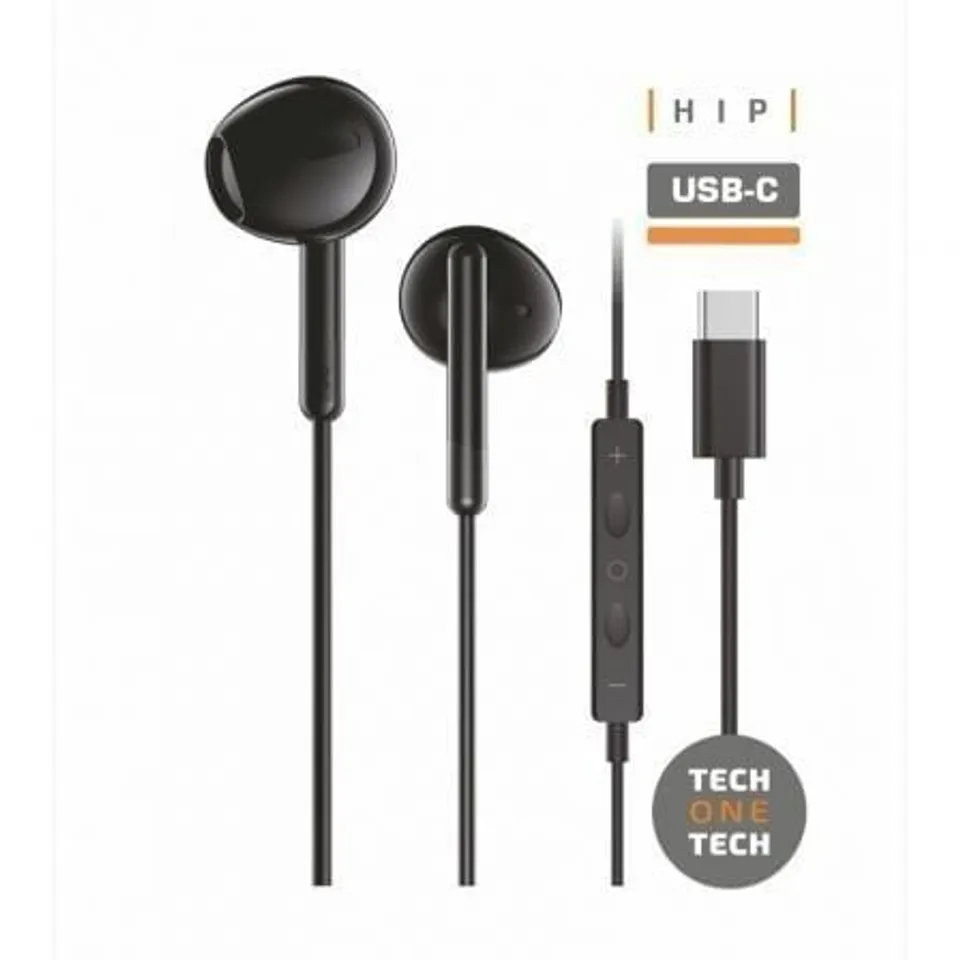Tech One TEC1302 Auriculares Intrauditivos USB-C Micrófono Negros