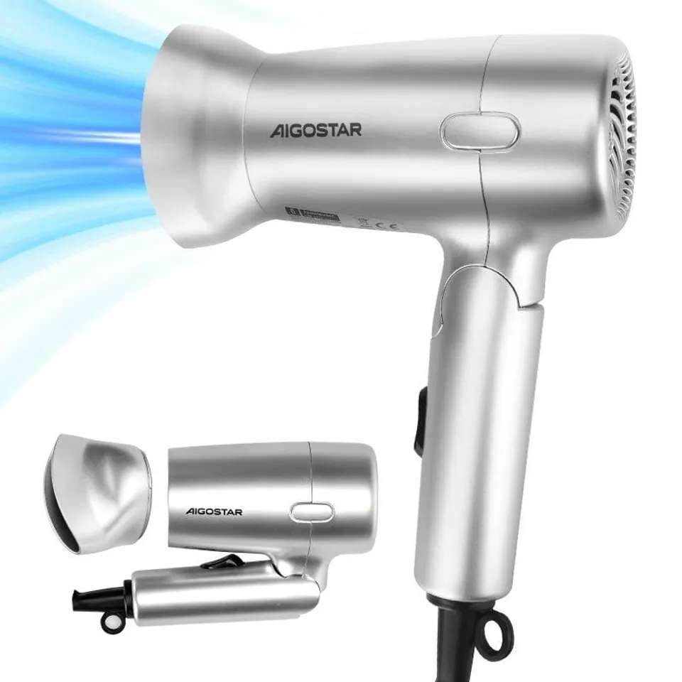Aigostar Gale Secador de Pelo de Viaje 1200W Plegable 2 Vel