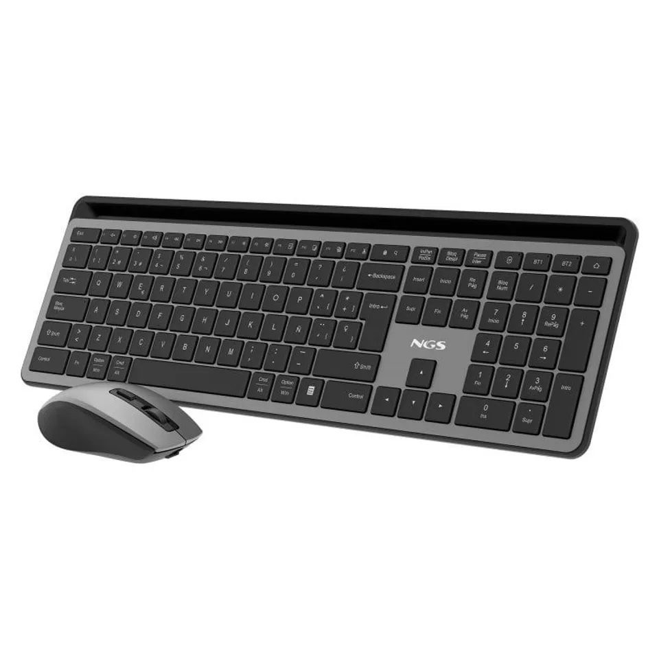 NGS Eclipse Kit Teclado Ratón Inalámbricos Recargables 12 Teclas Multimedia