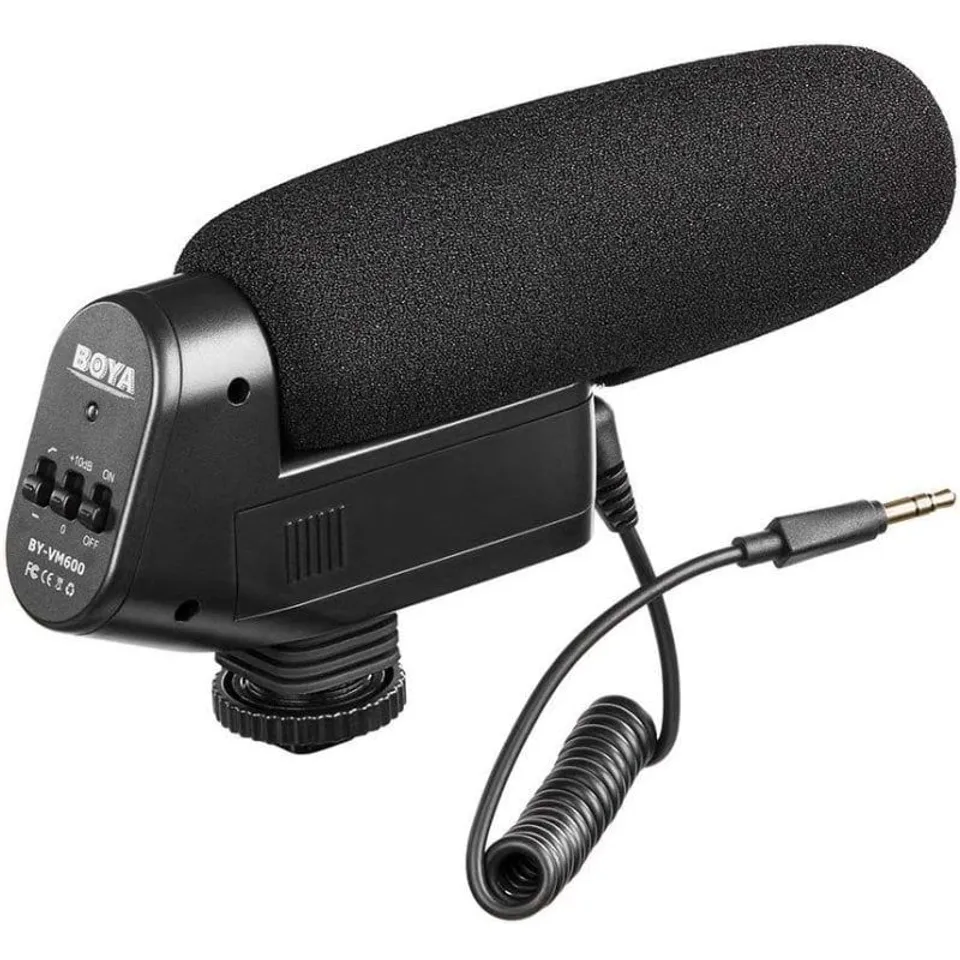 BOYA BY-VM600 Micrófono Direccional Cañón para Video Negra