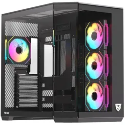 Nfortec Pulsar ARGB Semi Torre ATX  con Doble Cristal Templado 4 Ventiladores Backrouting Negra