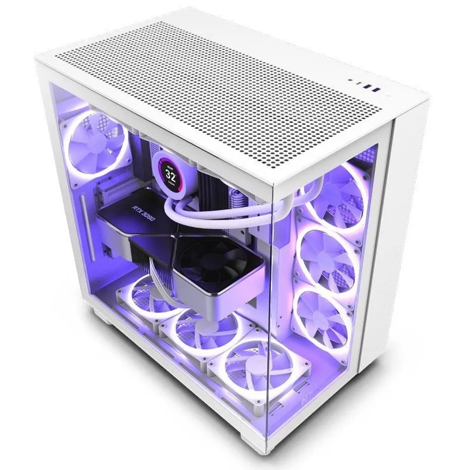 NZXT H9 Flow Semitorre ATX Cristal Templado USB-C 3.2 Blanca