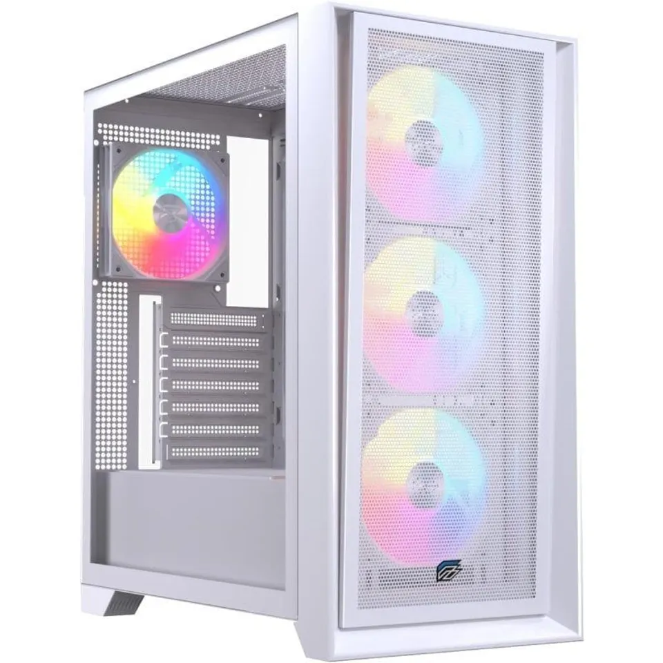 Einarex PULSE P600 RGB White ATX Vidrio/Malla 3x120mm