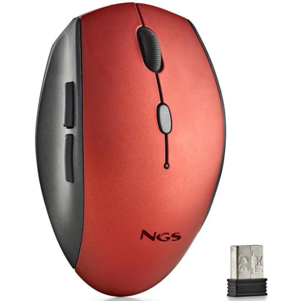 NGS Bee Ratón Inalámbrico 1600 DPI Rojo