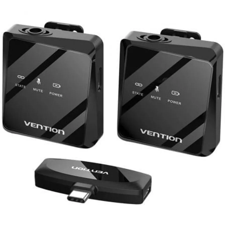Vention NCBB0 Pack 2 Micrófono USB-C inalámbrico omnidireccional cancelación de ruido