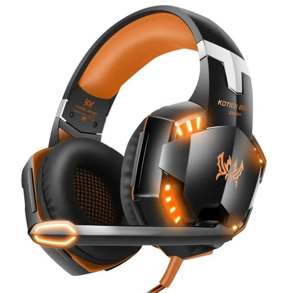 Klack Auriculares Gaming LED PS4/PC/Xbox Naranja