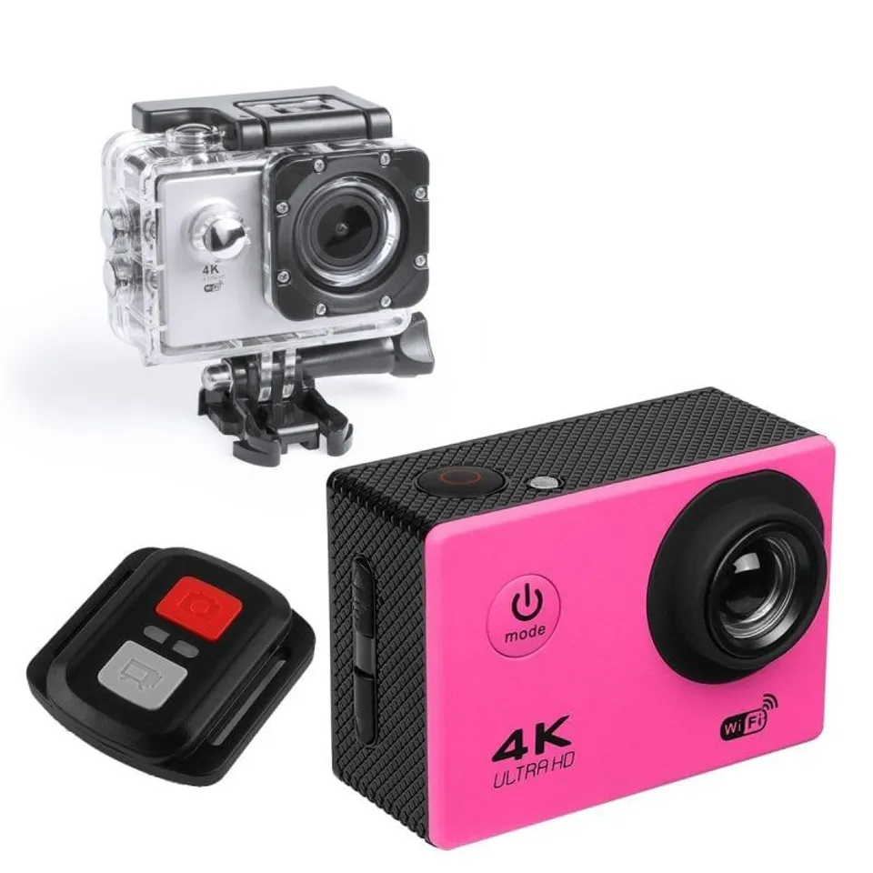 Klack Pro 4K Cámara Deportiva Acción con Mando Rosa
