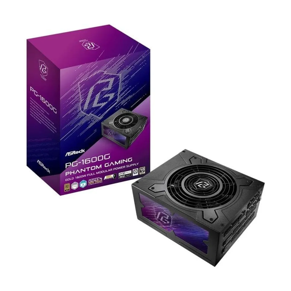 ASRock Phantom Gaming 1600W 80 PLUS Gold Modular Negra