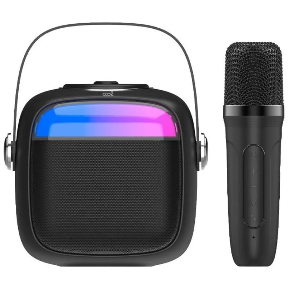 Cool Mini Karaoke Altavoz Bluetooth 6W con Micrófono Negro