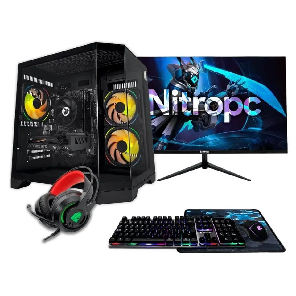 NitroPC Pack Silver Ryzen5 5500 16GB/1TB SSD RTX3050 24" Win11