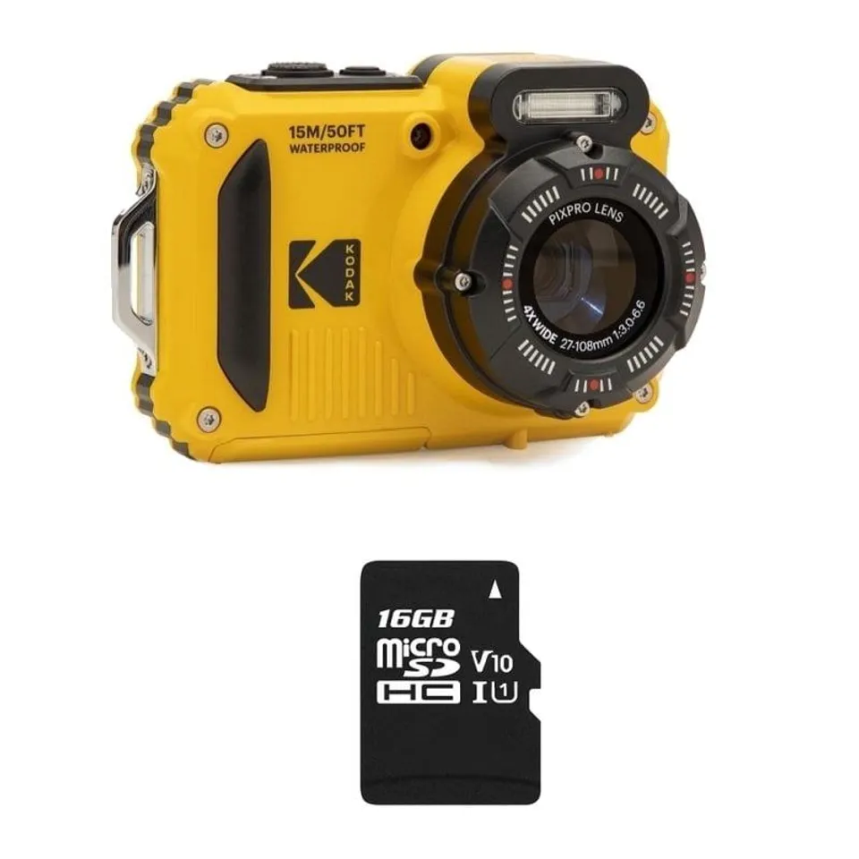 Kodak PIXPRO WPZ2 Sumergible 15m 16MP WiFi Amarilla+SD16GB