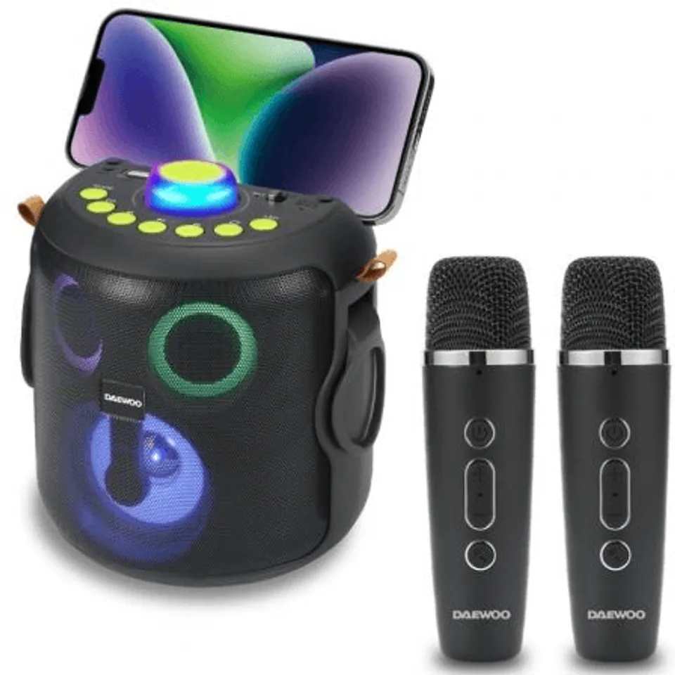 Daewoo Karaoke Inalámbrico Bluetooth 15W con Micrófono y LED