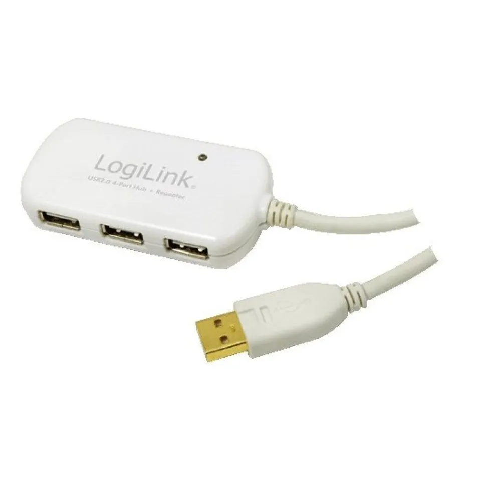LogiLink Hub USB UA0108 4 Puertos USB 2.0 Fuente Alimentación Blanco
