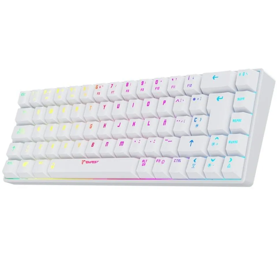 Tempest K20 Beast Mecánico Inalámbrico RGB TKL Blanco