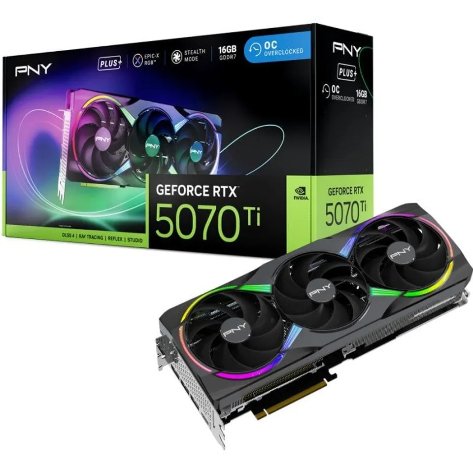 PNY GeForce RTX 5070 Ti EPIC-X RGB OC Triple-Fan 16 GB GDDR7