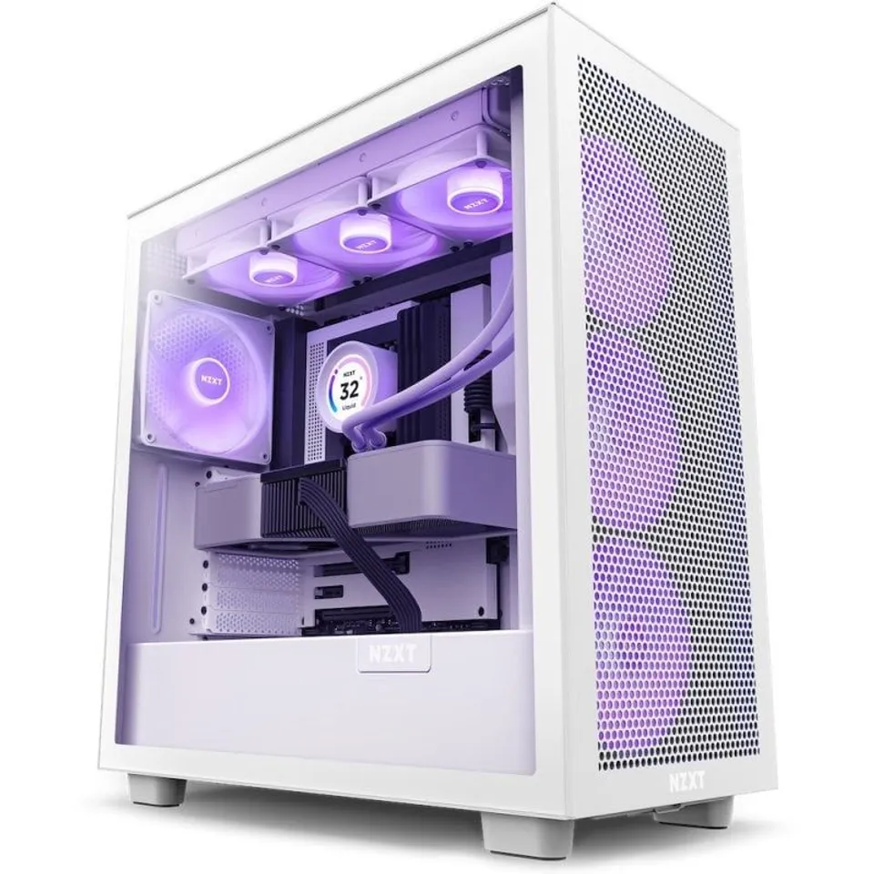 NZXT H7 Flow RGB Cristal Templado Blanca USB-C