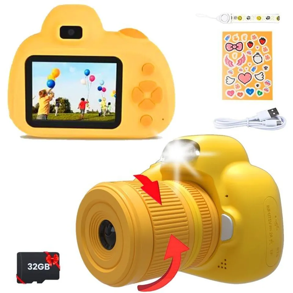 Kinsi D6S Cámara Infantil 2.4" 48MP Amarilla