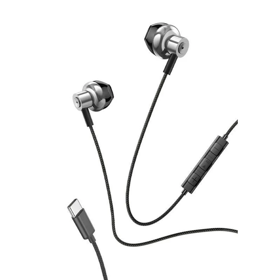 Cool Metal Stereo Auriculares USB-C Plateados con Micrófono